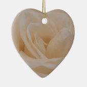 クリームカラーバラクローズアップ セラミックオーナメント (右)