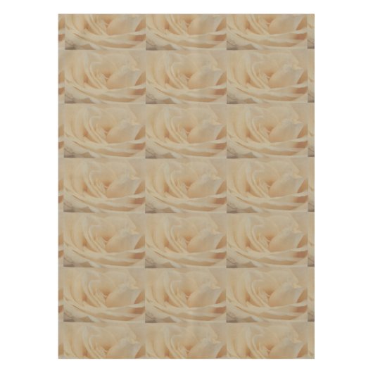 クリームカラーバラクローズアップ テーブルクロス (正面)