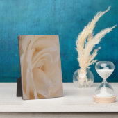 クリームカラーバラクローズアップ フォトプラーク (側面)