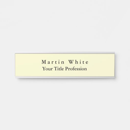 クリームカラープレーンエレガントプロフェッショナルモダン サインプレート (正面)