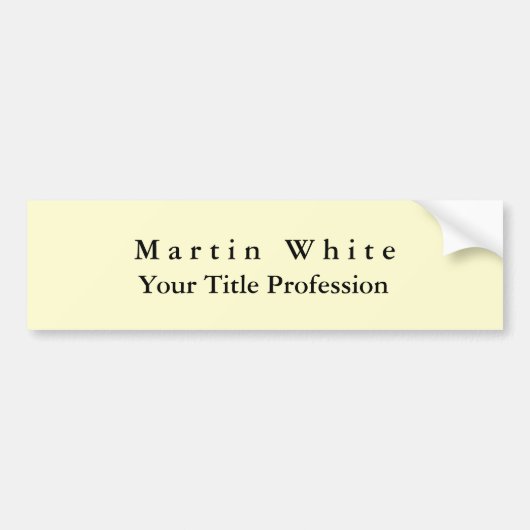 クリームカラープレーンエレガントプロフェッショナルモダン バンパーステッカー (正面)