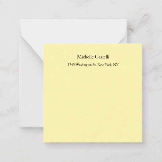 クリームカラープロフェッショナルユニーククラシカル ノートカード (正面)