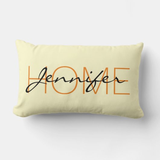 クリームカラーホームモノグラム ランバークッション (正面)