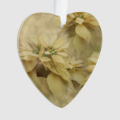 クリームカラーポインセティアスデジタルアートアクリル オーナメント (正面)