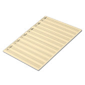 クリームカラーミュージックシート紙 ノートパッド (アングル)