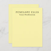 クリームカラーユニークオリジナルクラシカルプロフェッショナル ノートカード (正面/裏面)