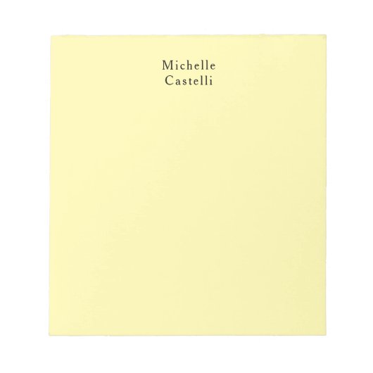 クリームカラーユニークプロフェッショナルクラシックお名前 ノートパッド (正面)