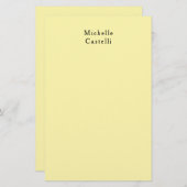 クリームカラーユニークプロフェッショナルクラシックお名前 便箋 (正面/裏面)