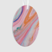 クリームカラー大理石アクリルサークル装飾 オーナメント (正面)