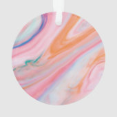 クリームカラー大理石アクリルサークル装飾 オーナメント (裏面)