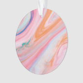 クリームカラー大理石アクリルサークル装飾 オーナメント (正面)