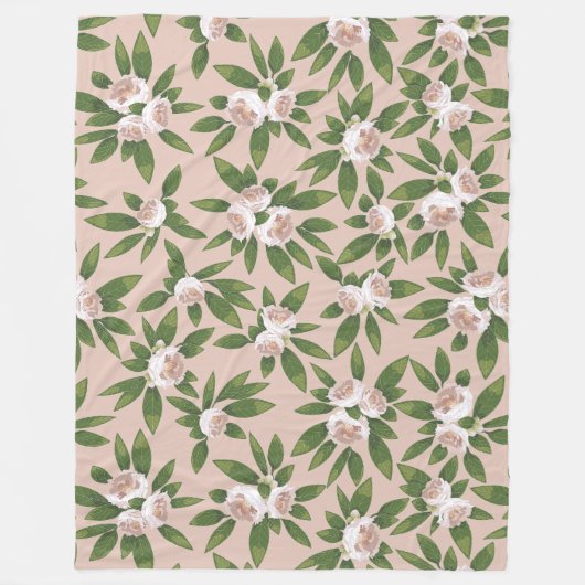 クリームガーデン調和大 フリースブランケット (正面)