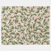 クリームガーデン調和大 フリースブランケット (正面(横))