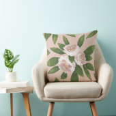 クリームガーデン調和:カメリアと緑 クッション (椅子)