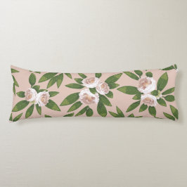 クリームガーデン調和：カメリアと緑 ボディピロー