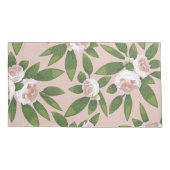 クリームガーデン調和：カメリアと緑 枕カバー (裏面)