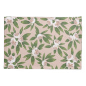 クリームガーデン調和：カメリアと緑 枕カバー (裏面-左)