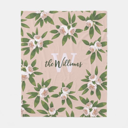 クリームガーデン調和 フリースブランケット (正面)