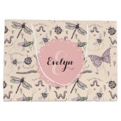 クリームガーリー赤面ピンクスイートリトルクリッターカスタム ラージペーパーバッグ (裏面)