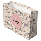 クリームガーリー赤面ピンクスイートリトルクリッターカスタム ラージペーパーバッグ (裏面アングル)