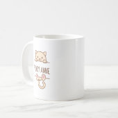 クリームキャットピーキング名前をカスタムする コーヒーマグカップ (正面左)