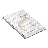 クリームグイタリアンライハウンドッグカスタム文字 ノートブック (右側)