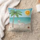 クリームグイタリアンレイハウンドアットトロピカルサマービーチ クッション (ブランケット)