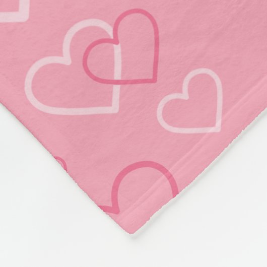 クリームグイタリアンレイハウンド可愛い犬オンピンクハート フリースブランケット (角)