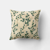 クリームグエレガントリーンお洒落ユーカリ クッション (裏面)