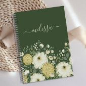 クリームグパーソナライズされたリーンフローラジャーナル ノートブック