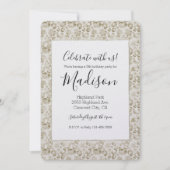 クリームグラムヒョウ印刷 招待状 (正面)