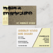 クリームグリッタースプリングス爪、 ネイルスタジオ爪、 ネイルマニキュア 名刺 (正面/裏面)
