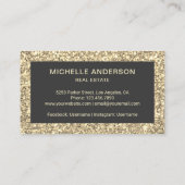 クリームグリッターヴィンテージアンティーク実在鍵エステート 名刺 (裏面)