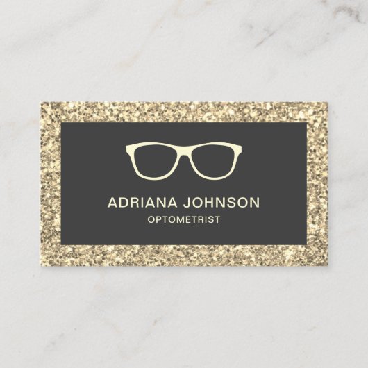 クリームグリッター眼鏡アイドクターフォトメトリックリスト 名刺 (正面)
