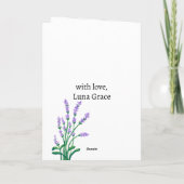 クリームグリーンシンプルフローララベンダー母の日 シーズンカード (裏面)