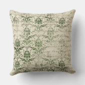 クリームグリーンダマスクかわいらしビーアヴェーストゲスト クッション (裏面)