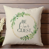 クリームグリーンダマスクかわいらしビーアヴェーストゲスト クッション