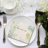 クリームグリーンユーカリ植物学QRコード オールインワン招待状