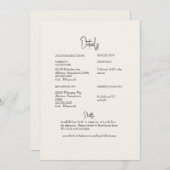 クリームグリーン結婚リー詳細 招待状 (正面/裏面)