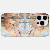 クリームグレーのオレンジ色ベージュ茶色の抽象芸術水色 Case-Mate iPhoneケース (裏面 (横))