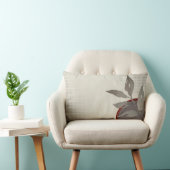 クリームグレー&ブルゴーニュシンプルーウォーター葉カラーの ランバークッション (椅子)