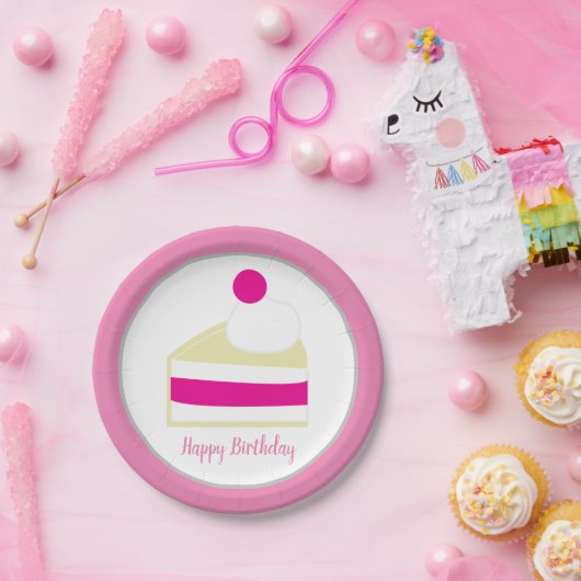 クリームケーキ誕生日パーティー ペーパープレート (パーティー)