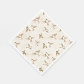クリームコテージ鳥のブライダルシャワー スタンダードランチョンナプキン (角)