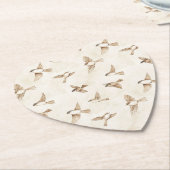 クリームコテージ鳥のブライダルシャワー ペーパーコースター (アングル)