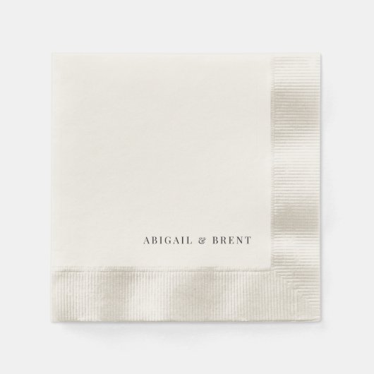 クリームコパーソナライズされたイン結婚トカクテル 縁ありカクテルナプキン (正面)