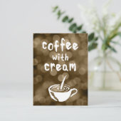 クリームコメントカード付きコーヒー ポストカード (スタンド正面)