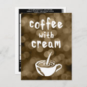 クリームコメントカード付きコーヒー ポストカード (正面/裏面)