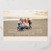 クリームコラージフォトメリークリスマスバラ金ゴールド 箔シーズンカード (裏面)