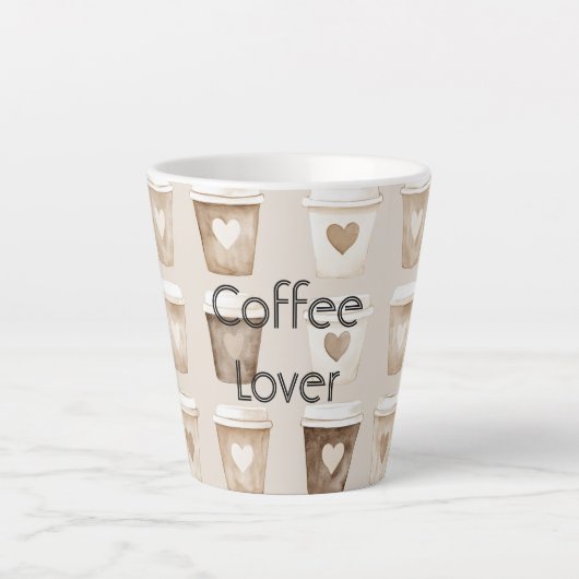 クリームコーヒーハートカップ カフェラテマグ (正面)