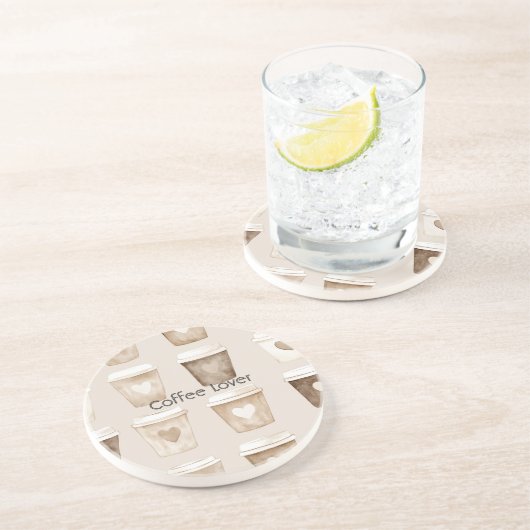 クリームコーヒーハートカップ コースター (側面)